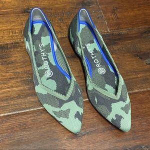 Rothy’s The Point Flat - Army Green Camouflage - Size 8